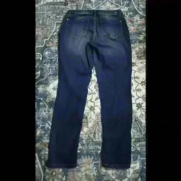 Kensie Jeans Distressed Mid-Rise Knockout  Skinny Ankle Jeans Blue Women 12/32 - Picture 3 of 5